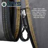 OVS HD Nomadic 270 LTE Awning Walls — Feature shot: heavy-duty zipper connecting the walls