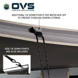 OVS HD Nomadic 270 LT Awning — Feature shot: tie-down points that anchor the poles and shed rainwater
