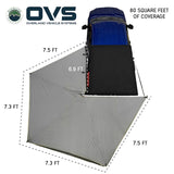 OVS HD Nomadic 270 LT Awning — Feature shot: top-down coverage diagram with opened dimensions