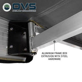 OVS HD Nomadic 270 LT Awning — Feature shot: aluminum box-extrusion frame with stainless hardware