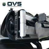 OVS HD Nomadic 270 LT Awning — Feature shot: rivet-free pivoting rafter arm at the hinge