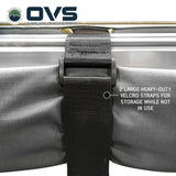 OVS HD Nomadic 270 LT Awning — Feature shot: heavy-duty hook-and-loop straps that hold the folded awning closed