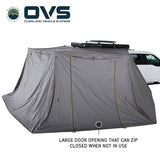 OVS HD Nomadic 270 LT Awning Walls — Feature shot: large door opening that zips closed