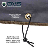 OVS HD Nomadic 270 LT Awning Walls — Feature shot: tie-down grommets with built-in elastic