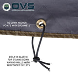 OVS HD Nomadic 270 Awning Walls — Feature shot: tie-down grommets with built-in elastic