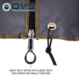 OVS HD Nomadic 270 Awning 3-Piece Wall Kit — Feature shot: zippers connect the walls together