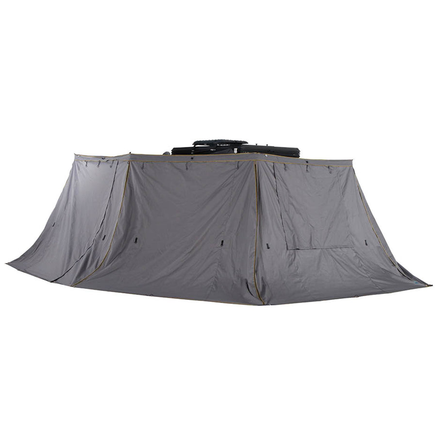OVS HD Nomadic 270 Awning 3-Piece Wall Kit — Feature shot: awning fully enclosed with the three walls