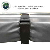 OVS HD Nomadic 90 Awning — Feature shot: heavy-duty hook-and-loop straps that hold the folded awning closed