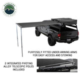 OVS HD Nomadic 90 Awning — Feature shot: deployed with two pivoting support poles