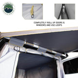 OVS HD Nomadic 270/180 Awning Room Enclosure — Feature shot: doors and windows roll up