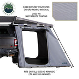 OVS HD Nomadic 270/180 Awning Room Enclosure — Feature shot: fits HD Nomadic 270 and 180 awnings, 600D fabric