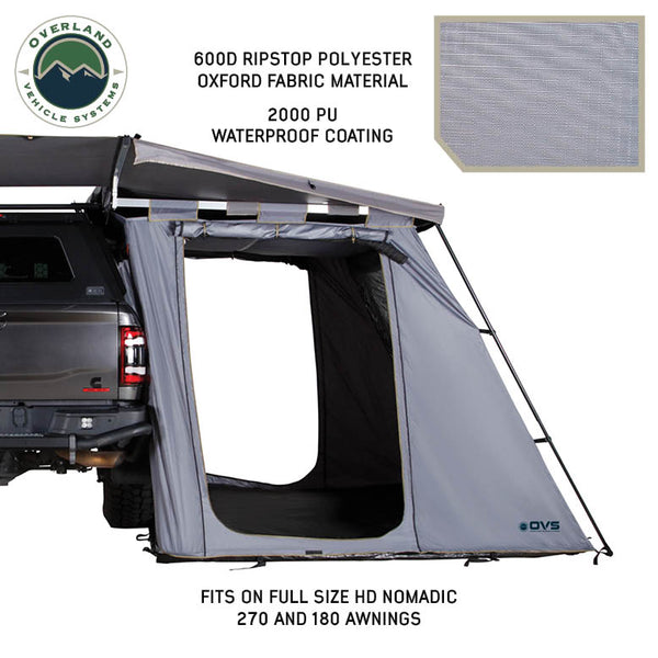 OVS HD Nomadic 270/180 Awning Room Enclosure — Feature shot: fits HD Nomadic 270 and 180 awnings, 600D fabric