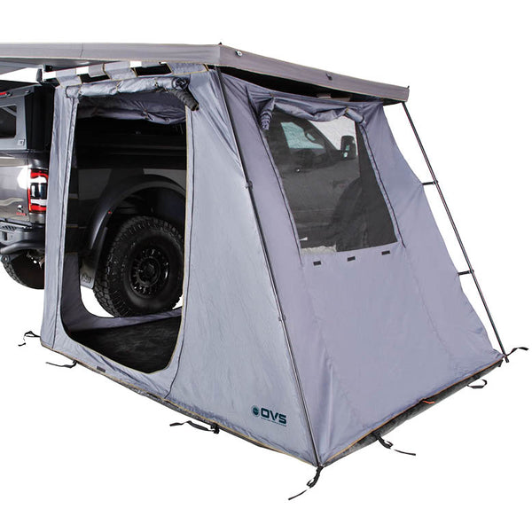 OVS HD Nomadic 270/180 Awning Room Enclosure — Feature shot: room enclosure under an HD 270/180 awning on a vehicle