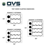 OVS HD Nomadic 4 Extended — Feature shot: sleeping dimensions by size
