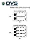OVS HD Nomadic 2 Standard — Feature shot: sleeping dimensions by size
