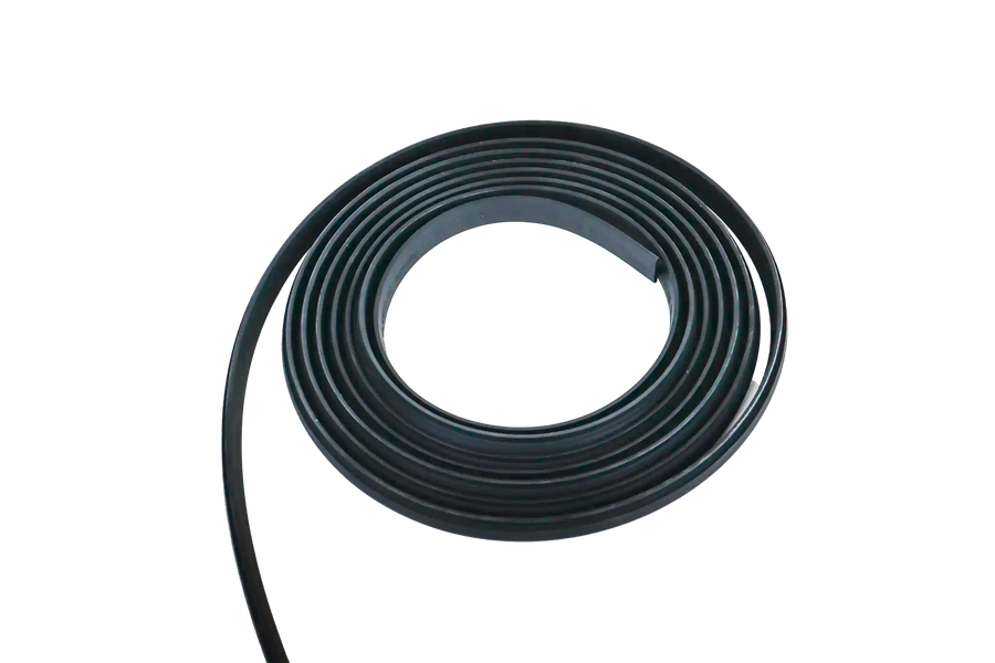 Abrasion Guard — Feature shot: coiled 20-foot TPR strip roll shown in full