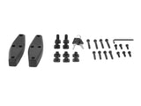 KUAT Piston SR Bike Tray — Feature shot: flat-lay of the included mounting hardware, spacers, keys, and Allen wrench