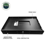 OVS Large Refrigerator Tray & Sink Slide — Feature shot: steel fridge base with stainless sliders