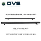 OVS Pro Crossbars — Feature shot: Pro crossbar overview graphic with length options