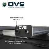 OVS Pro Crossbars — Feature shot: 6061-T6 anodized end cap with stainless hardware
