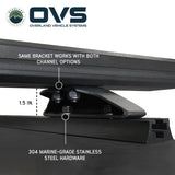 OVS Pro Crossbars — Feature shot: base bracket and 304 stainless steel hardware