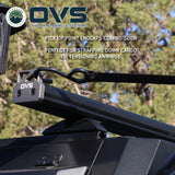 OVS Pro Crossbars — Lifestyle shot: Pro crossbars carrying gear on a rig in the woods, ready for a rooftop tent, awning or cargo