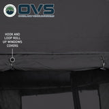 OVS HD Nomadic 3 Extended Annex Room — Feature shot: hook-and-loop roll-up ties