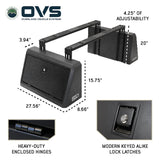 OVS Pod Rack Bed Storage System — Feature shot: dimensions diagram
