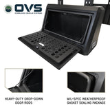 OVS Pod Rack Bed Storage System — Feature shot: side pod door open