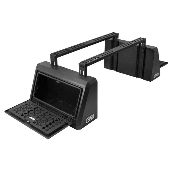 OVS Pod Rack Bed Storage System — Feature shot: three-quarter view