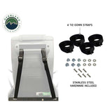 OVS Small Refrigerator Slide & Tilt Tray — Feature shot: tie-down straps