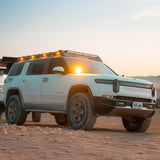 OVS Ruff Rax Roof Rack – 2022–2027 Rivian R1S — Feature shot: three-quarter studio view