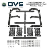 OVS Ruff Rax Bed Rack – 2018–2027 Jeep Gladiator 5 ft — Feature shot: complete hardware kit for the rack and MOLLE panels