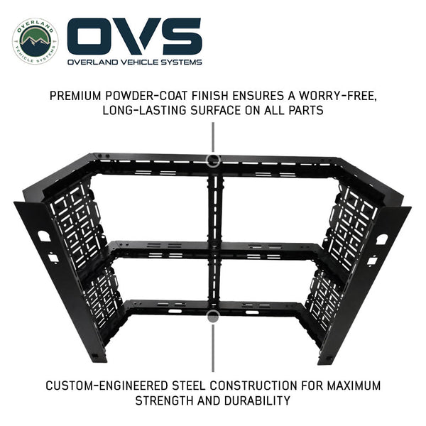 OVS Ruff Rax Bed Rack – 2015–2022 Chevy / GMC Colorado / Canyon 5 ft — Feature shot: premium powder-coat finish callout