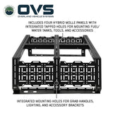 OVS Ruff Rax Bed Rack – 2019–2023 Ford Ranger 5 ft — Feature shot: four hybrid MOLLE panels with tapped holes