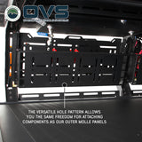 OVS Ruff Rax Inside MOLLE Panel – Bed Racks — Lifestyle shot: installed and in use; a fully built rack ready for camp.