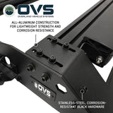 OVS Ruff Rax Roof Rack – 2025–2027 Toyota 4Runner — Feature shot: all-aluminum construction with stainless black hardware
