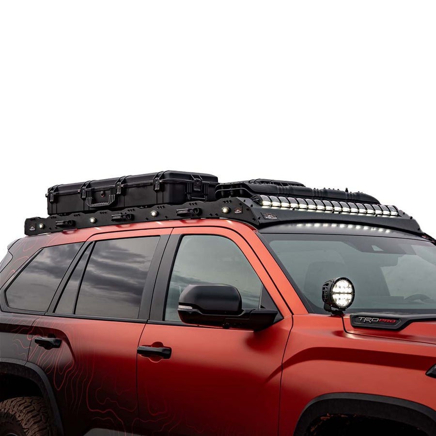 OVS Ruff Rax Roof Rack – 2023–2027 Toyota Sequoia — Feature shot: three-quarter studio view