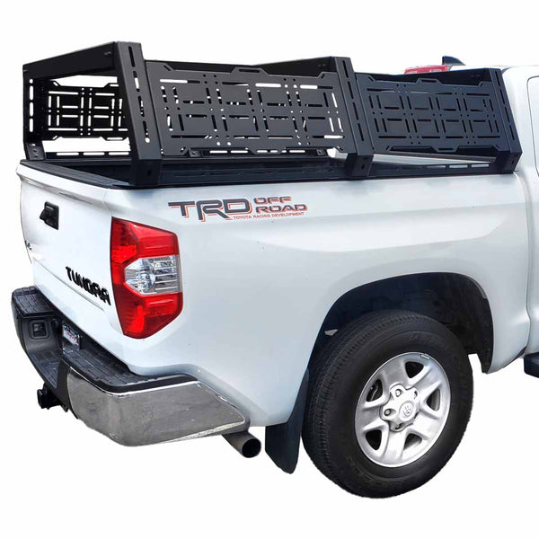 OVS Ruff Rax Bed Rack – 2007–2021 Toyota Tundra 5.5 ft & 6.5 ft — Feature shot: three-quarter view