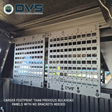 OVS Universal MOLLE Panels — Feature shot: MOLLE panels mounted inside an Expedition truck cap with no brackets