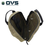 OVS Canyon Waxed Canvas Jumper Cable Bag — Feature shot: dimensions diagram