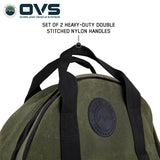 OVS Canyon Waxed Canvas Jumper Cable Bag — Feature shot: carry handle