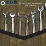 OVS Canyon Waxed Canvas Wrench Tool Roll — Feature shot: loaded with wrenches
