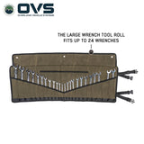 OVS Canyon Waxed Canvas Wrench Tool Roll — Feature shot: large 24-slot roll