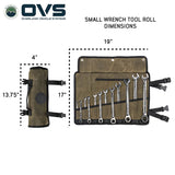 OVS Canyon Waxed Canvas Wrench Tool Roll — Feature shot: dimensions diagram