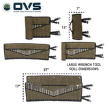 OVS Canyon Waxed Canvas Wrench Tool Roll — Feature shot: dimensions diagram