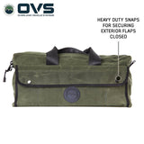 OVS Canyon Waxed Canvas Duffle Bag – Small — Feature shot: snap closure