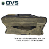 OVS Canyon Waxed Canvas Duffle Bag – Small — Feature shot: flap pocket