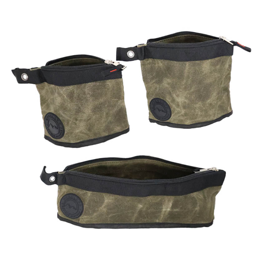 OVS Canyon Waxed Canvas 3-Bag Set – Small/Medium — Feature shot: all three pouches