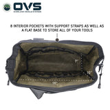 OVS Canyon Waxed Canvas All-Purpose Tool Bag — Feature shot: dimensions diagram